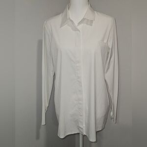 Athleta Crisp White Long-Sleeve Button Down Shirt